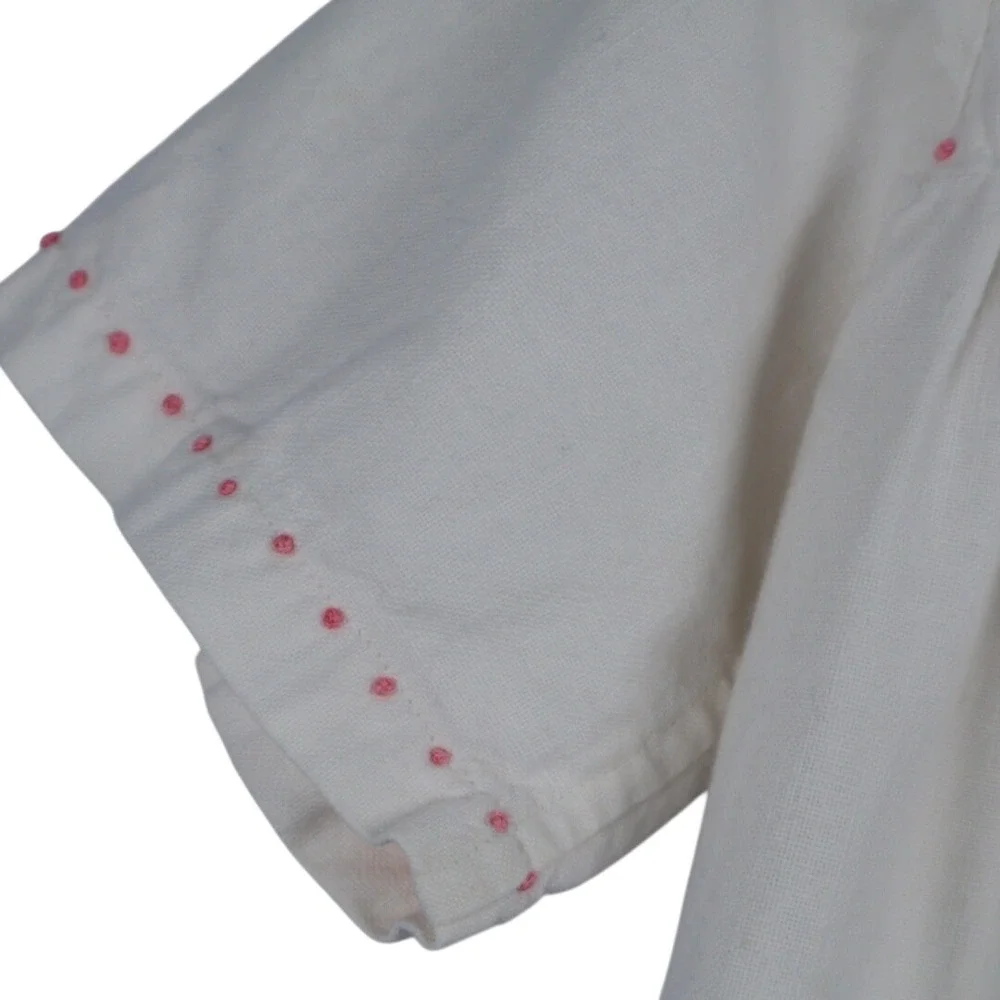 Handmade Antique Cotton Jumpsuit Applique‎ Kitten Pocket Romper Girls Outfit